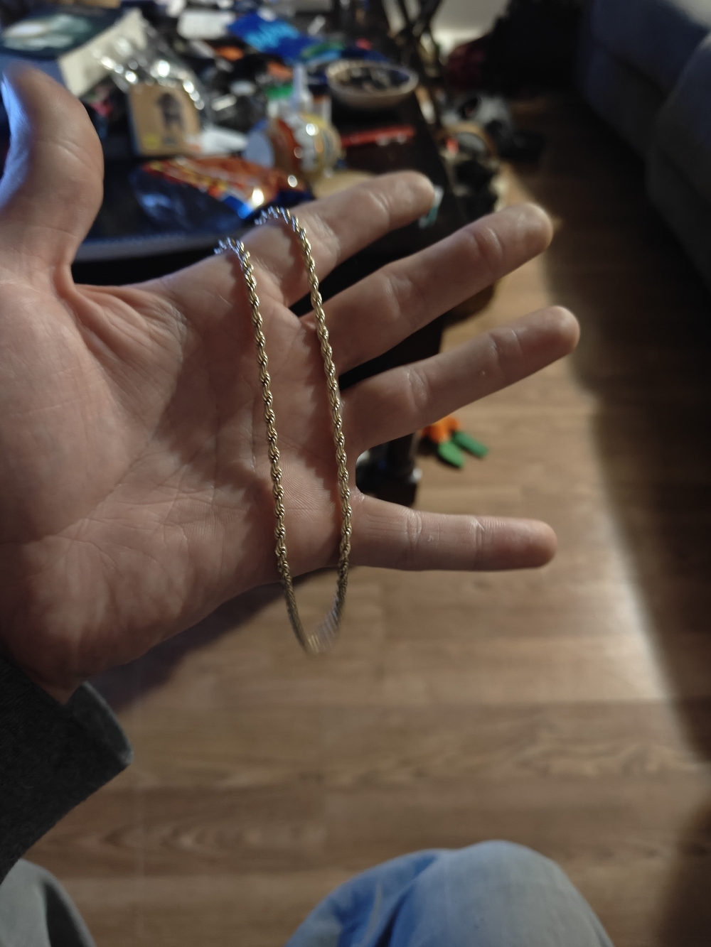 Gold Plated diamond cut .925 Sterling Silver 18in Rope Chain Necklace